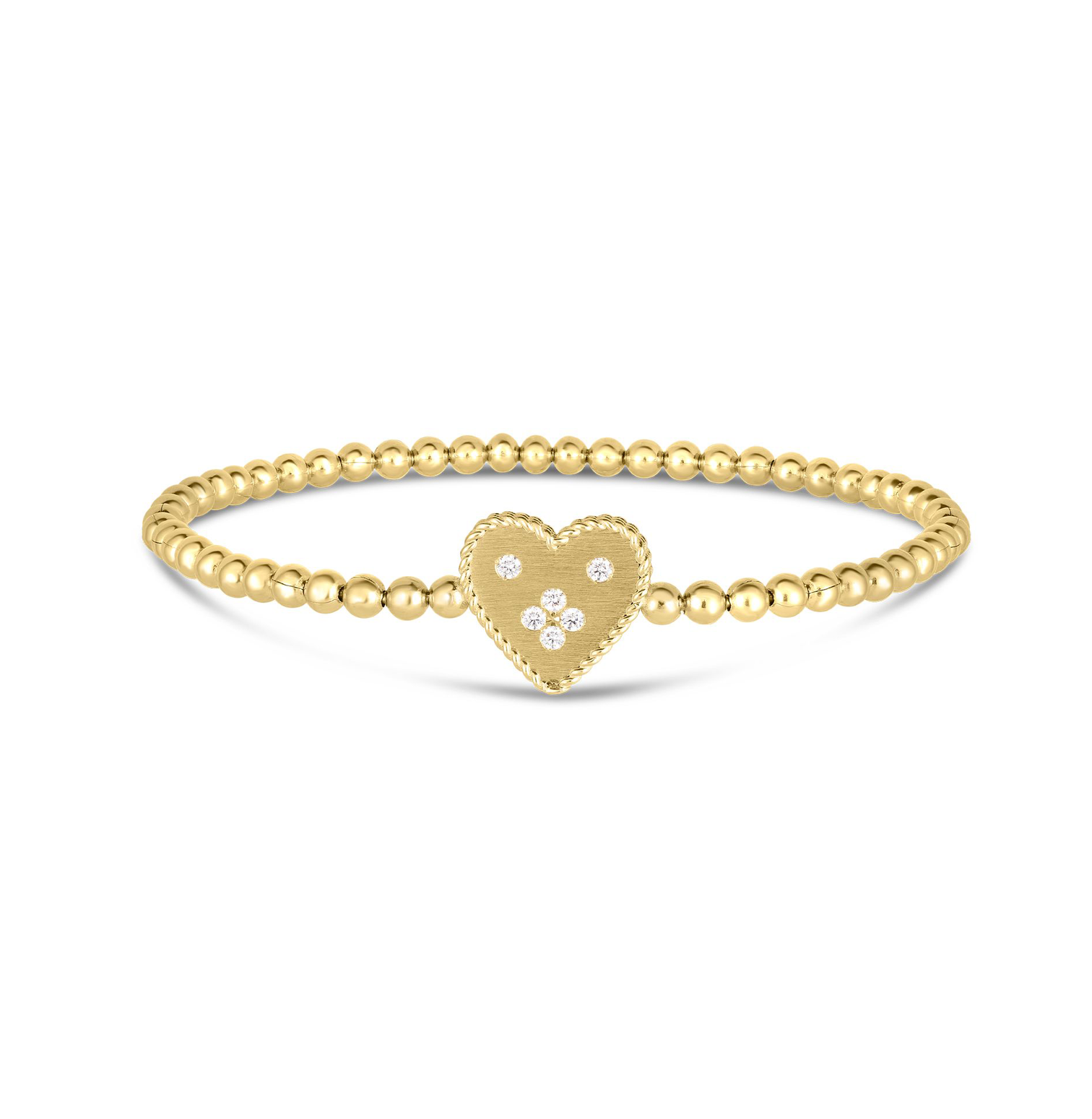 Roberto Coin Venetian Princess Small Heart Diamond Medallion Bracelet